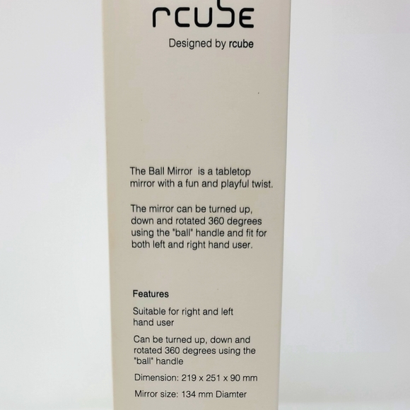 New in Box NIB RCube Ball Desk Mirror red/yellow/white Nordstrom Artsy Eclectic - Picture 8 of 9